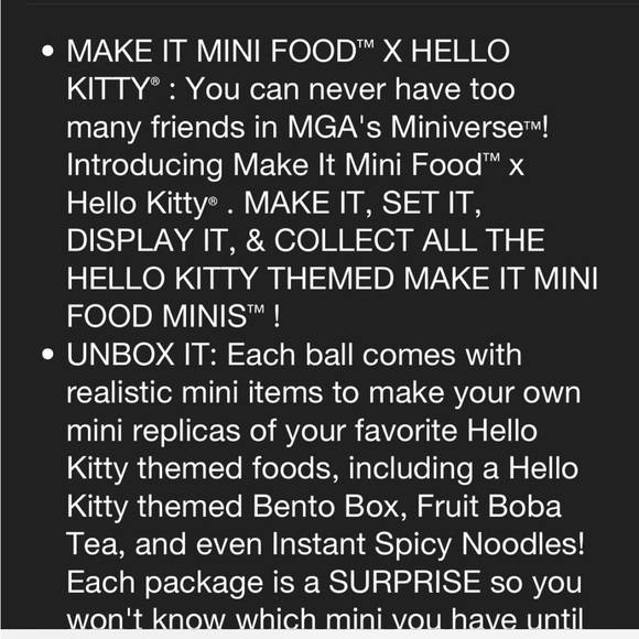 New mini verse hello kitty strawberry milk mini food set - Picture 2 of 6